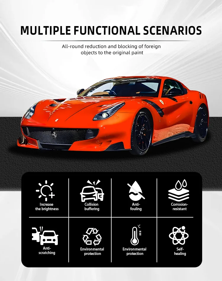 TOPCAR Color Changing PVC Body Satin Metallic Silver Car Film Wrapping Vinyl High Quality Air Bubble Free