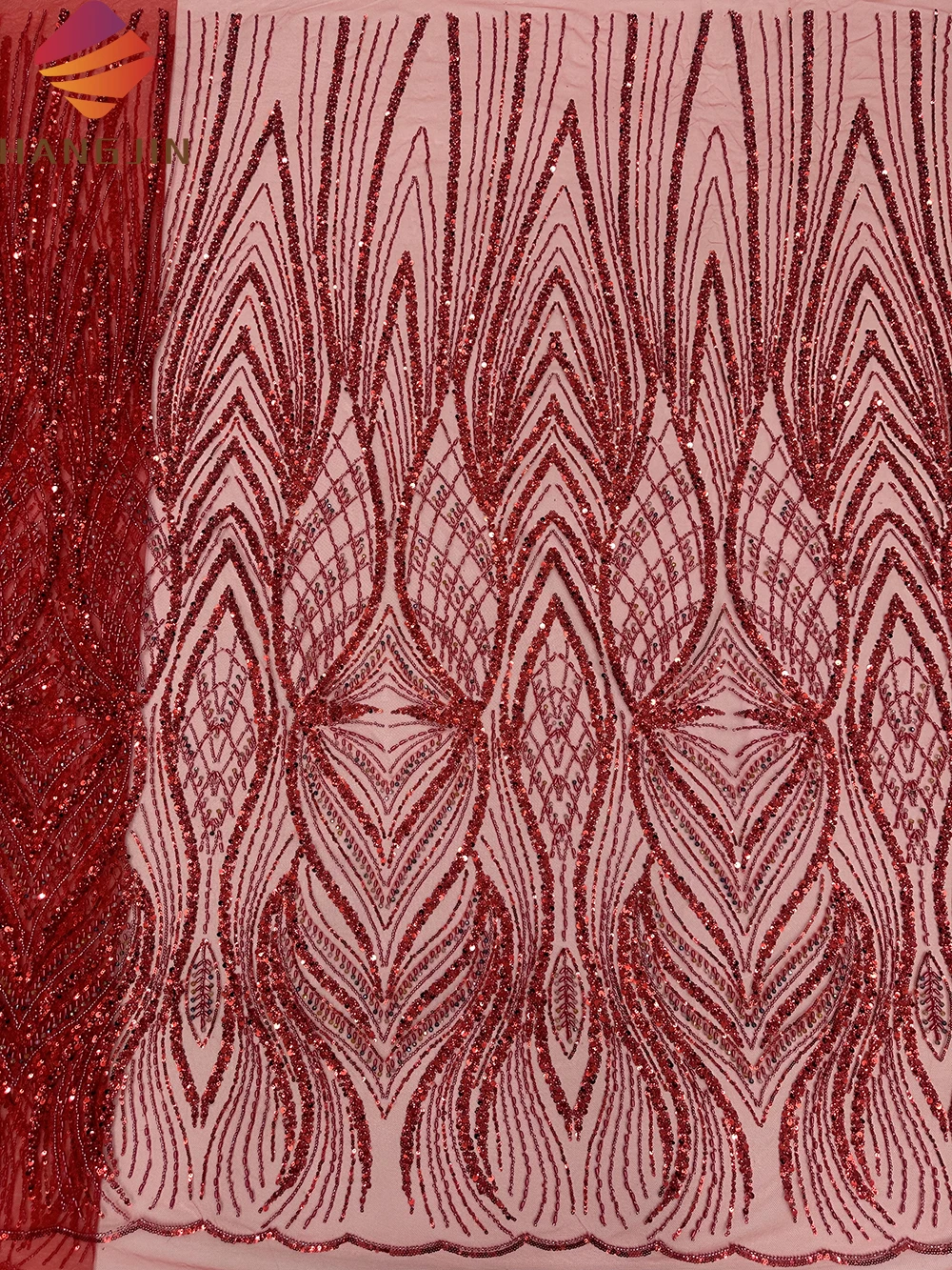 Latest Design Sequins Embroidery African French Tulle Lace Heavy Beaded Luxury 3D Lace Fabric With Sequence