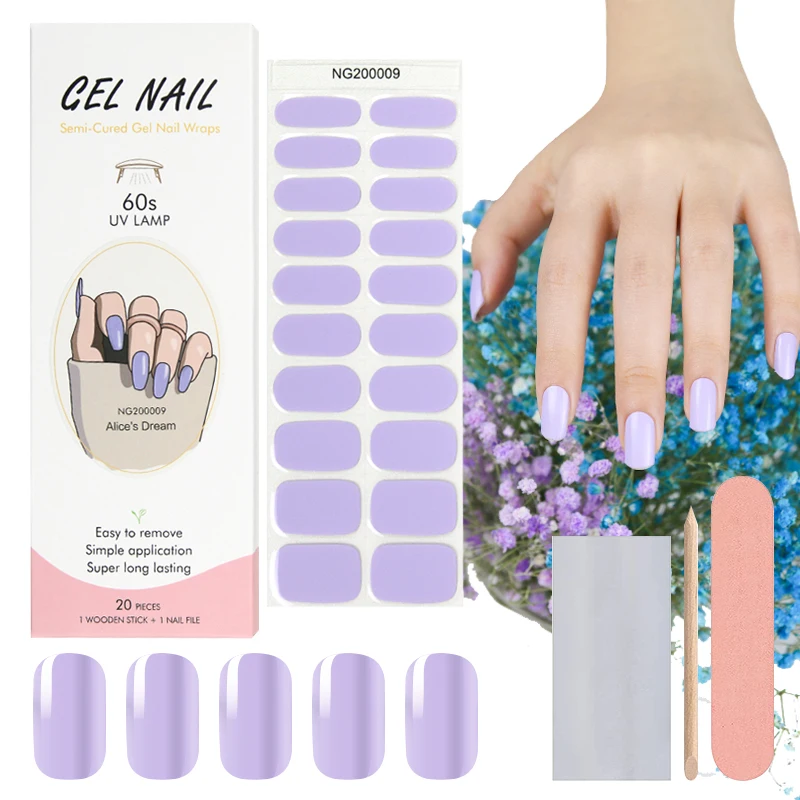 Huizi Nail Product Gel Nail Strip Wraps Non-toxic Long Lasting Colorful ...