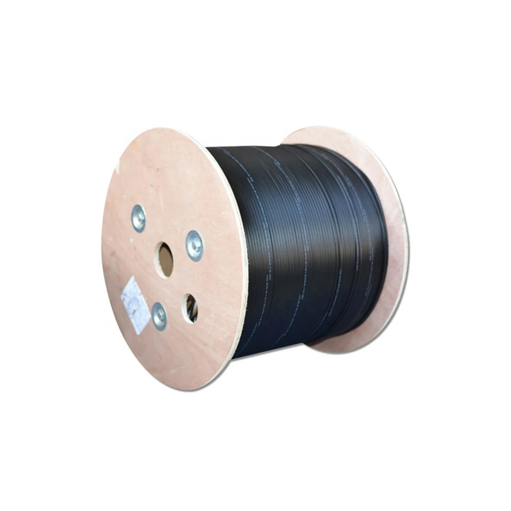 Fiber Optic 1km 2km 3km Plywood Drum Package FTTH Drop Single Mode Indoor Outdoor 2 Core Optical Cable w