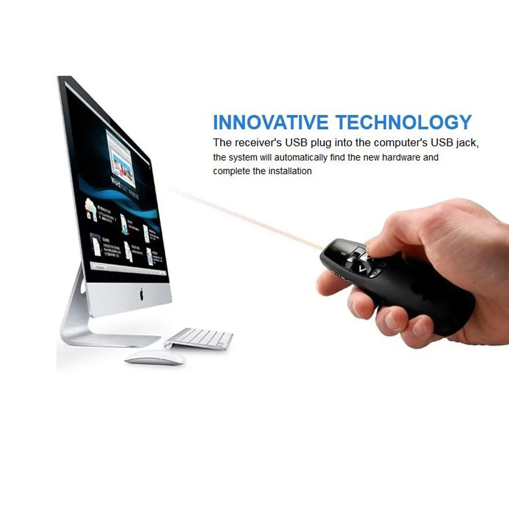 2.4GHz USB Wireless Presenter PPT Pointer Remote Control for Powerpoint Presentation PPT Clicker R400