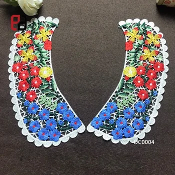 3D Flower Floral Guipure Collar Neckline Lace Trim Embroidered Neck Applique Sewing Craft Fake Collar