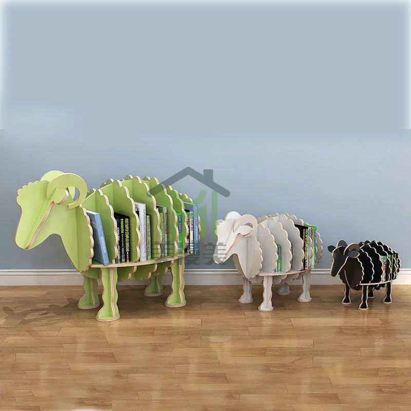 Nordic Animal Goat Bookshelf Simple Children's Desk Student Floor