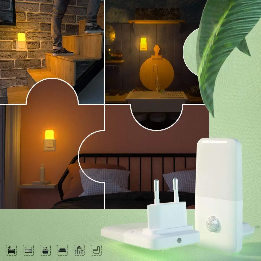 product plug in led motion sensor warm white night light-41