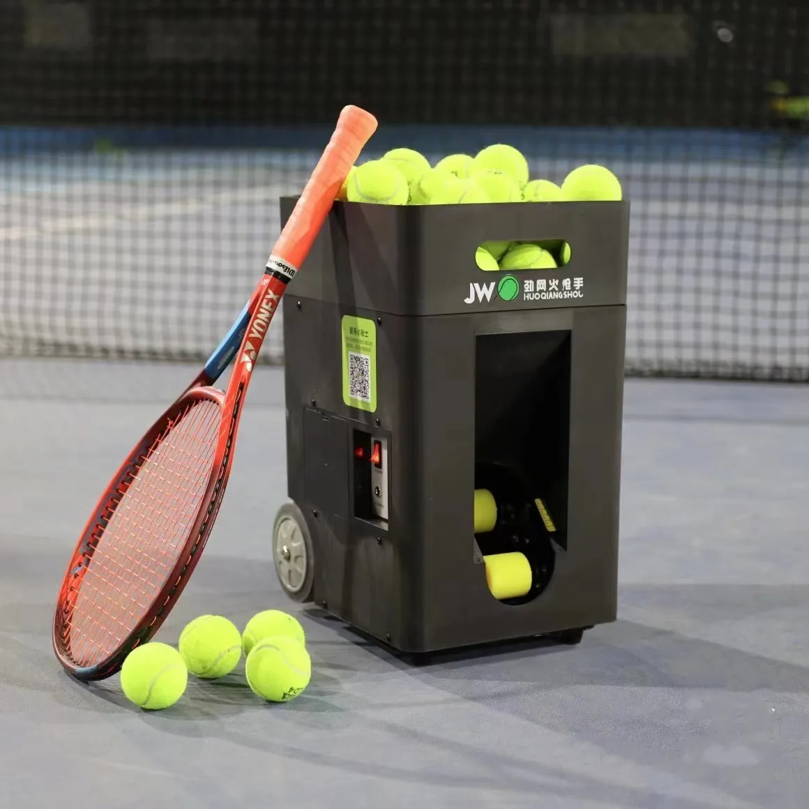 Machine à balles de tennis, lanceur de balle de tennis portable, lanceur de  balle automatique, très grande capacité, fonctionnement intelligent à