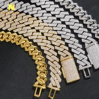 13mm iced out Miami cuban link chain men wholesale brass cuban necklace bracelets 5a cubic zirconia hip hop chains