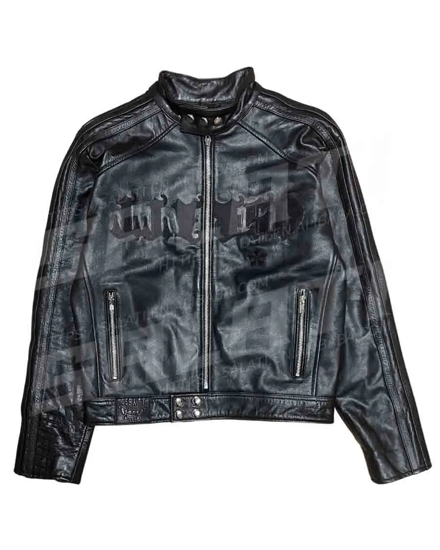 Custom Fashion Motorcycle Cropped Jacket Embroidery Print Zip up Streetwear Motorbike Leather Jacket Men gallery 4