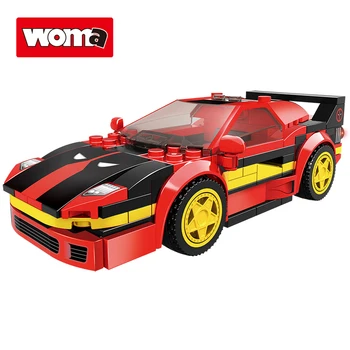 WOMA TOYS eBay hot sale Giveaway plastic small bricks building blocks for children speed racing car model
