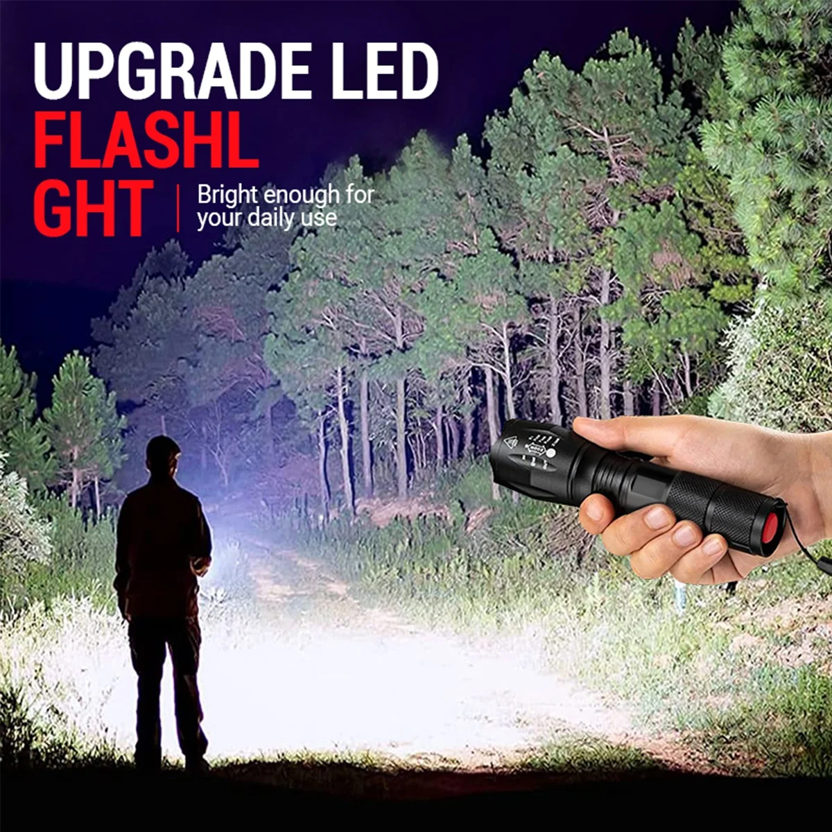 Фокус масштабируемый водонепроницаемый светодиодный тактический фонарь портативный фонарь