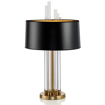 Luxury Fashion Modern Home Decor Lamp Metal Bedside Table Glass Lamp