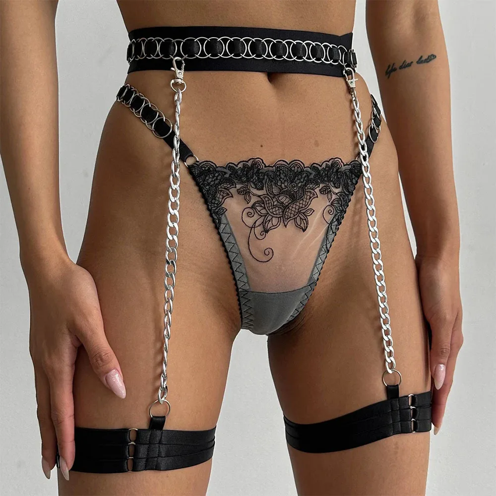 Shop Our Special Design Black Chain Link Ensemble Lingerie