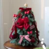 Sapin artificiel Nobilis rouge à monter soi-même avec lumière, 42 cm