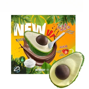 Avocado Ice Cream with Chocolate Balls & Strawberry Flavour