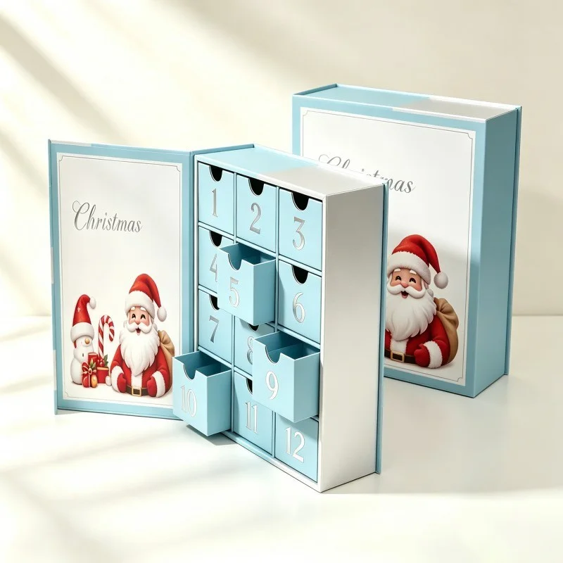 Wholesale ng High-End na Blind Paper Box na Christmas Advent Calendar; Drawer-Type na Paper Box; Customized Gifts Calendar Box