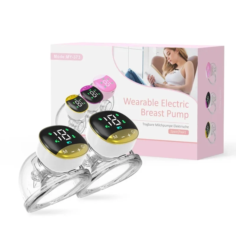 LED Touch Button Baby Care Intelligent Handsfree Silicone Electric Wearable Breast Pump With 4 Modes 12 Different Gears