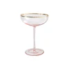pink gold rimmed wine glass H