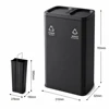 Cubo de basura con tapa abatible 25L+25L Negro mate
