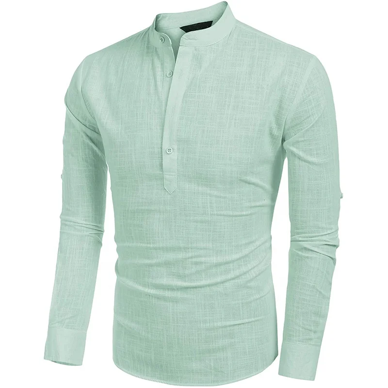 Aimik Hanes 2025 Clearance Sale Men's V Neck Long Sleeve Shirts Casual Henley Cotton T Shirts Slim Fit Longline Tee Shirts Khaki S