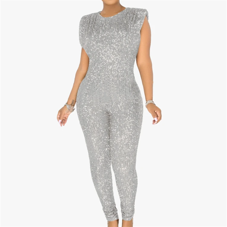 Factory Wholesale new arrival 2021 sequin rompers womens jumpsuit CY_8863