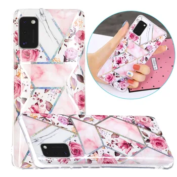 Marble Phone Cases Soft Tpu Love Flower mobile phone Shell For Samsung Galaxy A41 Flower Case Cover Capa