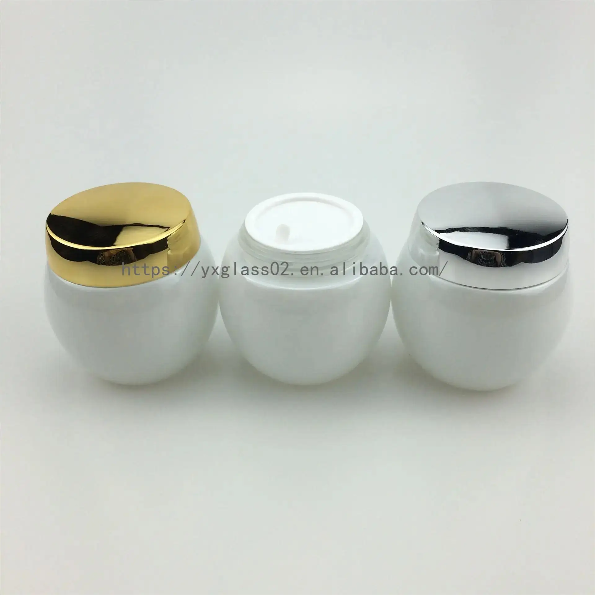 High Quality cream glass jar skincare cosmetic packaging container scrub glass jar120g supplier---fashion egg shape details