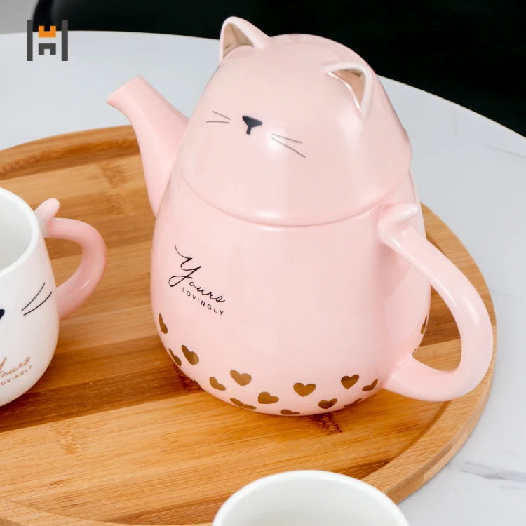 Exquisite Ceramic Cute Cat Pattern Tea Pot 220ml – Chinese Teaware – Teawish