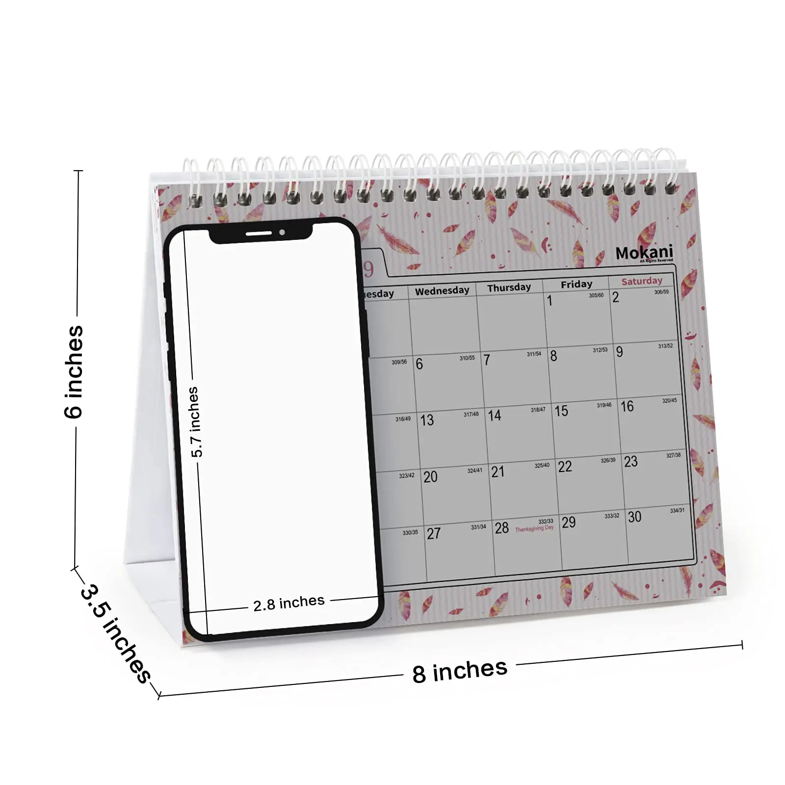 Small Desk Calendar 2023 2024 Mini Monthly Desktop Calendar Custom ...