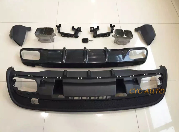 GLA45 Rear Diffuser Black Sliver Rear Bumper Lip for Mercedes Benz GLA Class X156 Sport AMG GLA250 GLA300 2015 2016