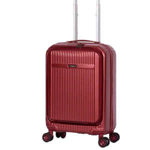 Unisex Fashionable ABS PC Carry-On Luggage Silent Spinner Wheels Front Open Pocket Suitcase