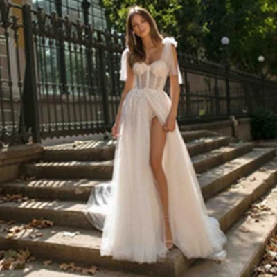 Abito Da Sposa Sexy In Prospettiva Senza Schienale Con Spacco A Vita Alta  Bianco Francese - Buy Abito Da Sera Diviso,Abito Da Sposa Prospettiva,Abito  Da Sposa Prospettiva Senza Schienale Product on Alibaba.com