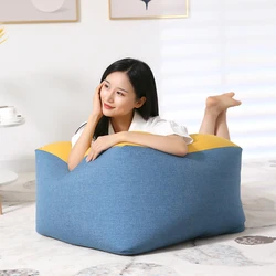 Wholesale custom square bean bag spandex fabric living room chair bean bag cover for adult NO 4