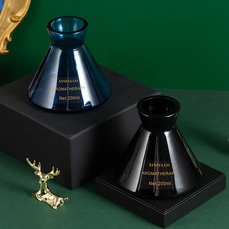 Baide New Design Empty Conical Flask Home Fragrance Black Reed Diffuser