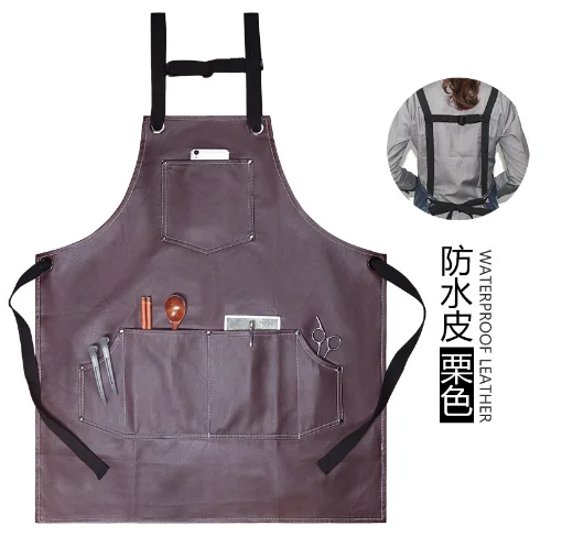 Пользовательский фартук для кофе кухни парикмахера сада хлопка бариста полиуретановый Водонепроницаемый Фартук из искусственной