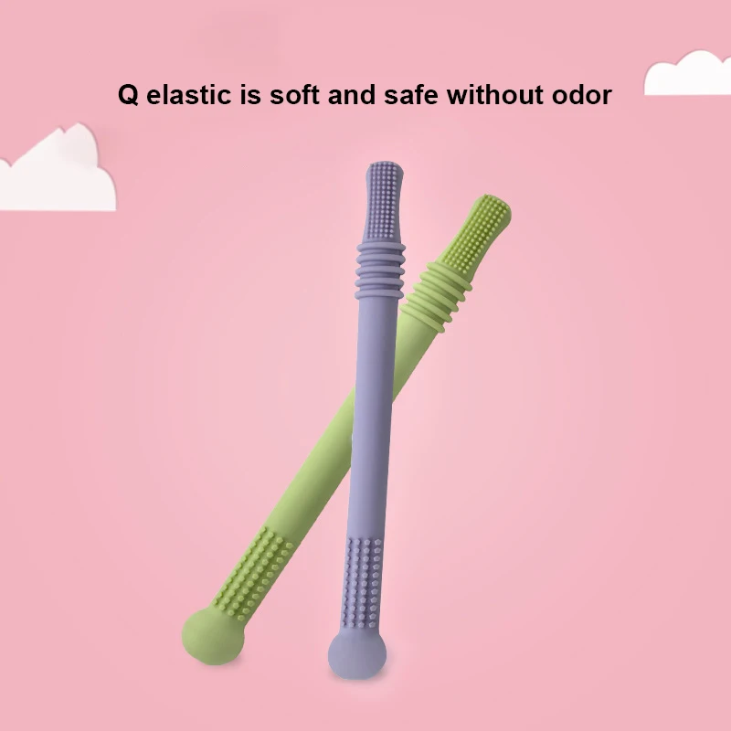 Fabrikanter Tilpasset 3-12 måneder Baby Silicone slange klemme legetøj Bpa Gratis mad kvalitet blødt silikon baby tandtænder legetøj