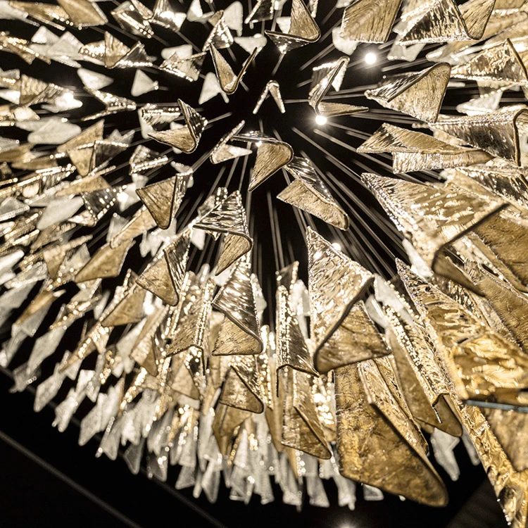 
 Новый дизайн, индивидуальная Большая Золотая Роскошная Современная хрустальная Потолочная люстра для ресторана и банкета  