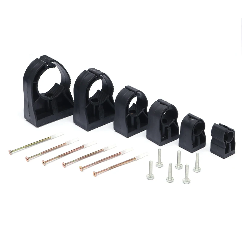 DN20-DN100 Factory Clamp Mounting Bracket Plastic Pipe Clip Pipe Holder Clamp for Pipe Fittings Plumbing System