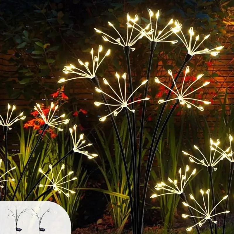 Solar-gartenlichter Led Windbewegte Glühwürmchen Bodenstecker Dekoration Für Feiertage Schwingende Lichter