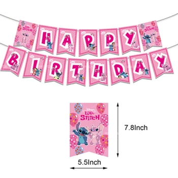 Stitch Thème Décoration d'anniversaire Ballons Bannières Gâteau