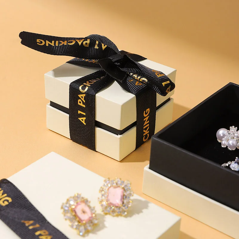 A1 Customized Square Lid and Base Box with Buckle Closure Printed Jewelry Box Necklace Handmade Packaging Paper Bag manufacture