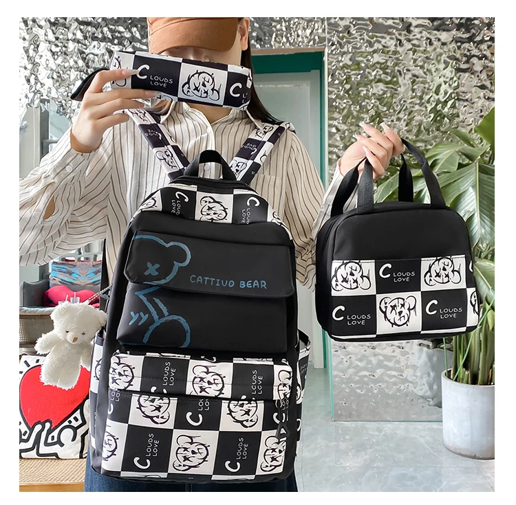 New Student School Bag Women's Three Piece Set Korean Edition