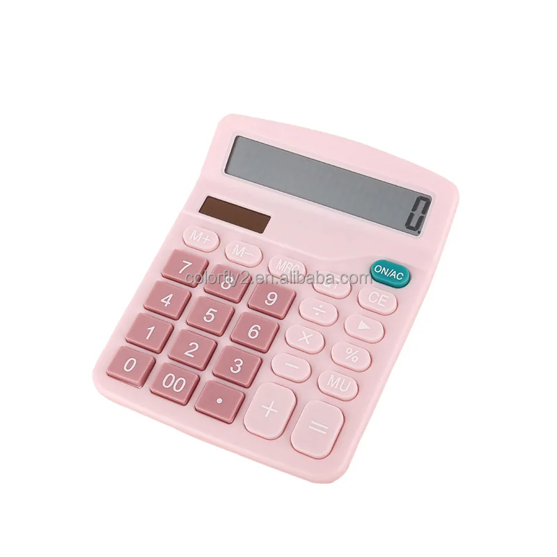 Factory Supply 12 Digit Dual Power Desk Real Solar Energy Cheap Two Power AA Battery Desktop Office Calculator