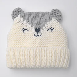 Зимняя теплая зимняя шапка для малышей вязаная бини