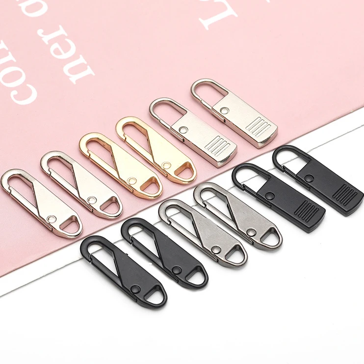 High Quality Removable Portable Zip Pullers Replacement Detachable Zipper Head Sliders for Metal Zippers