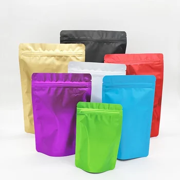 Plastic Resealable Stand Up  Zip Lock Pouch with Zipper Mylar Foil Packaging Bag Doypack PET Food Candy Gifts Tea Packing Bags