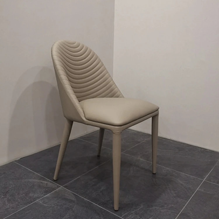 Italian Style Dining Chair Nordic Light Luxury Home Leather Art Restaurant Living Room Chair with Backrest