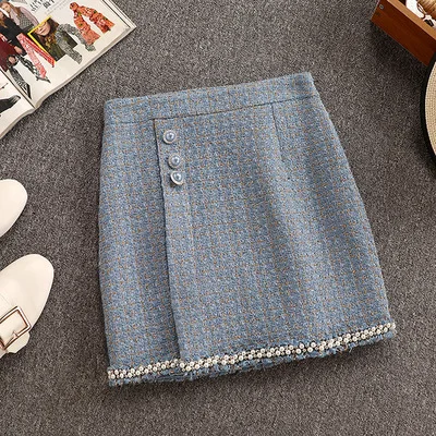 Женский твидовый комплект из двух предметов, жакет и юбка с короткой юбкой в стиле богини