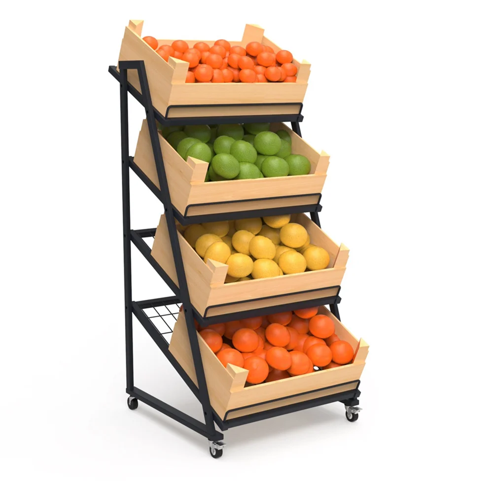 Fruit Refrigerated Vegetable Display Rack Supermarket Shelves Display Rack Storage Vegetable