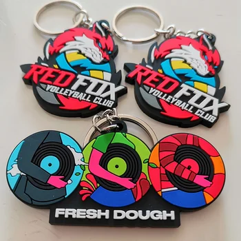 Free samples Personalized Custom 3D/2D Soft PVC Rubber Keychain for Promotion Gifts, All Type of silicone Key ring