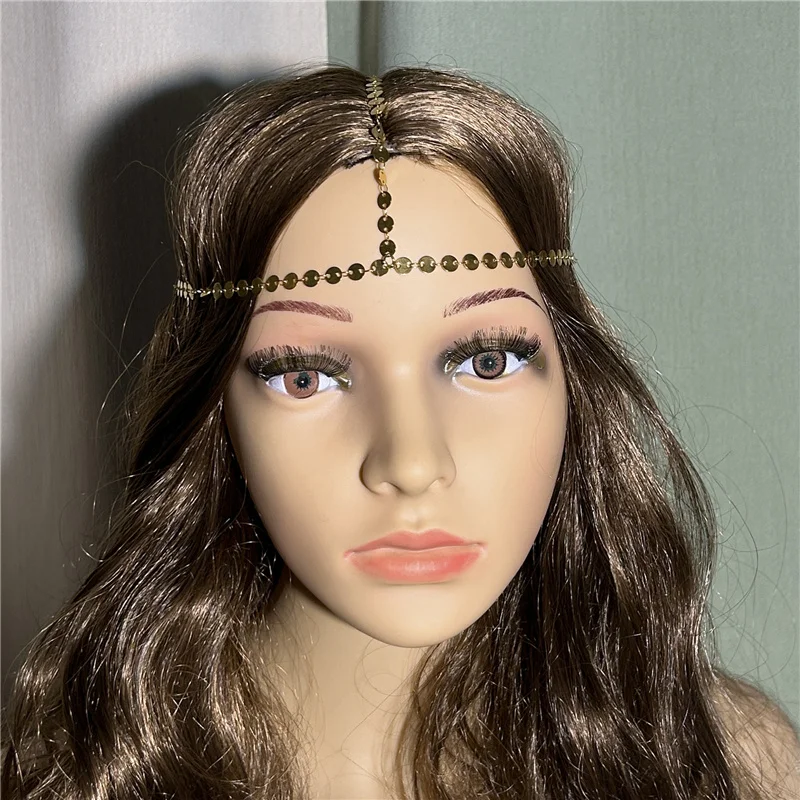 China Hair Accessories Jewelry Manufacturers Stainless Steel Gold Coin Charm Headbands For Women Girl 