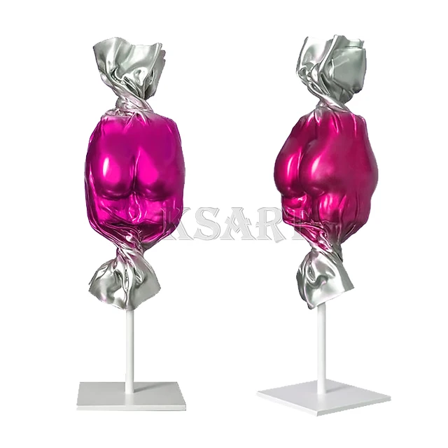 Electroplating Chromium Candy Sculpture Creative Body-shaped Sweet Candies Model Dessert Shop Decoration Gallery Resin Crafts